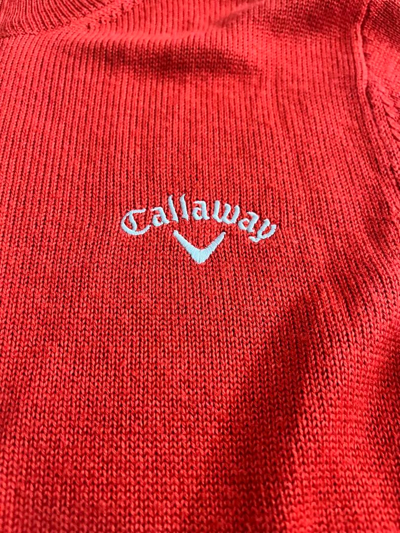 Callaway オレンジ ジップアップニット ダブルジップ M 古着 — image 2