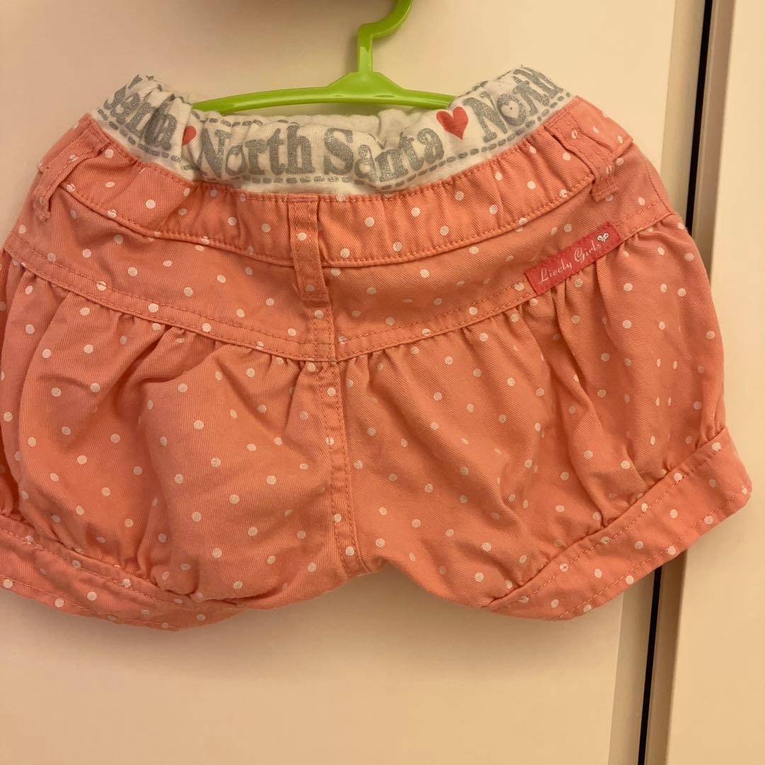 ノースサンタ　ホットパンツ　短パン　ドット　110 ピンク — image 4