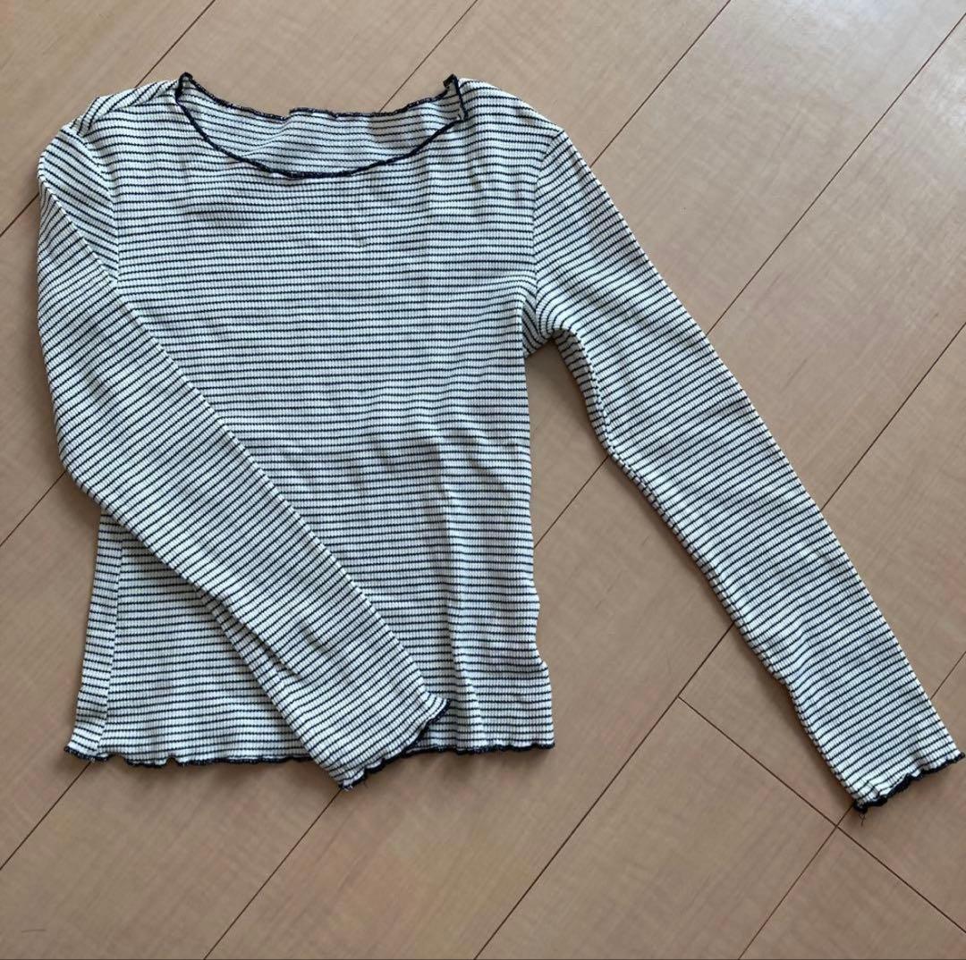 ボーダー トップス ナチュラル 薄手 — image 2
