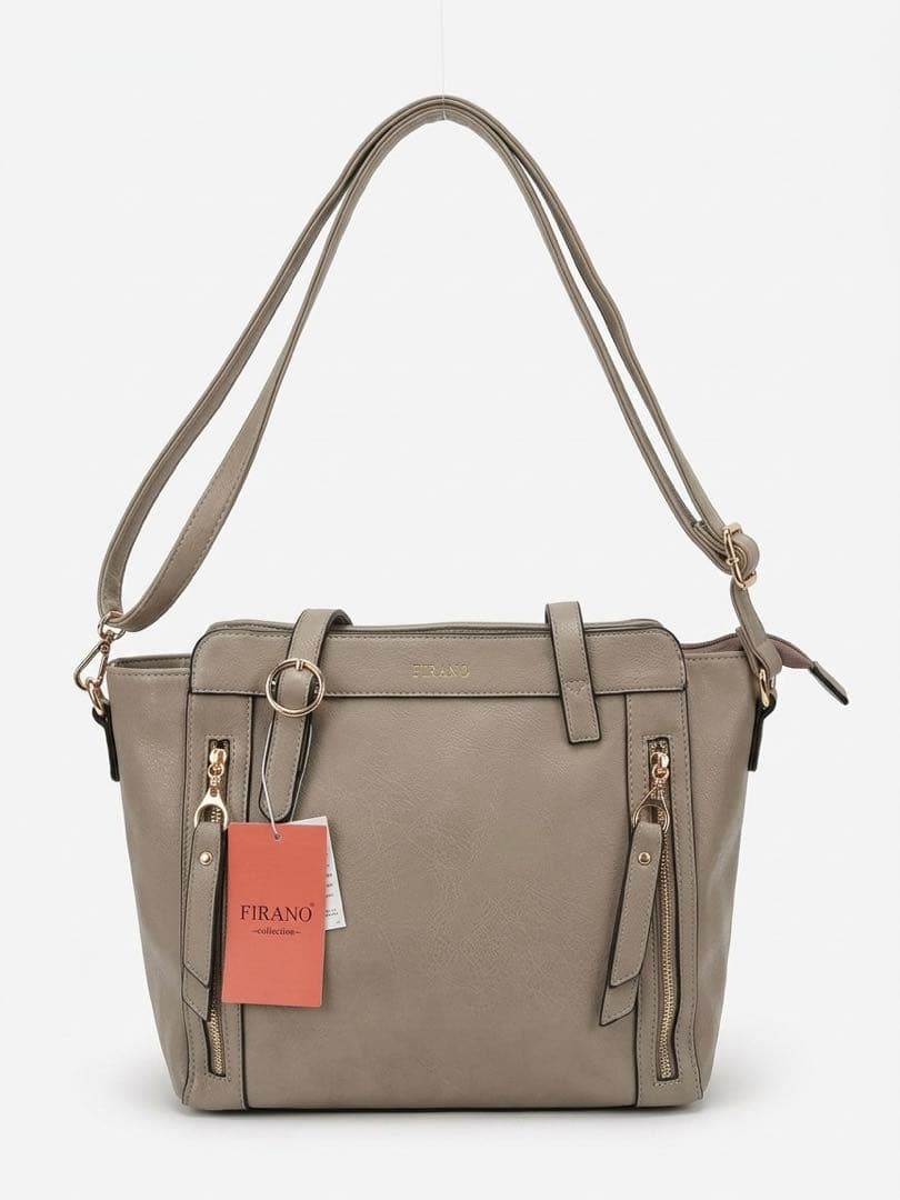 FIRANOベージュ トートバッグ ゴールド金具 新品 ショルダー付き — image 2