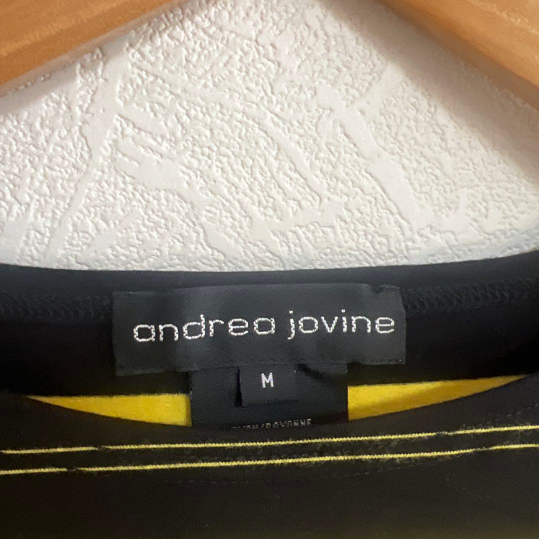 andrea jovine 長袖ボーダーロンT ブラック×イエロー　レディースM — image 3