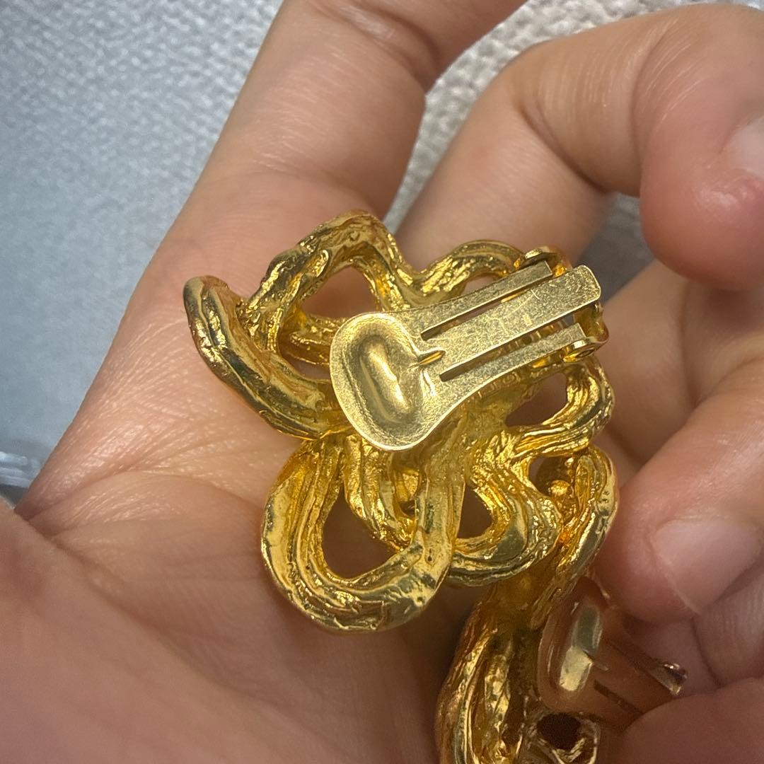 lanvin ゴールドカラー ブルーカボション イヤリング — image 5