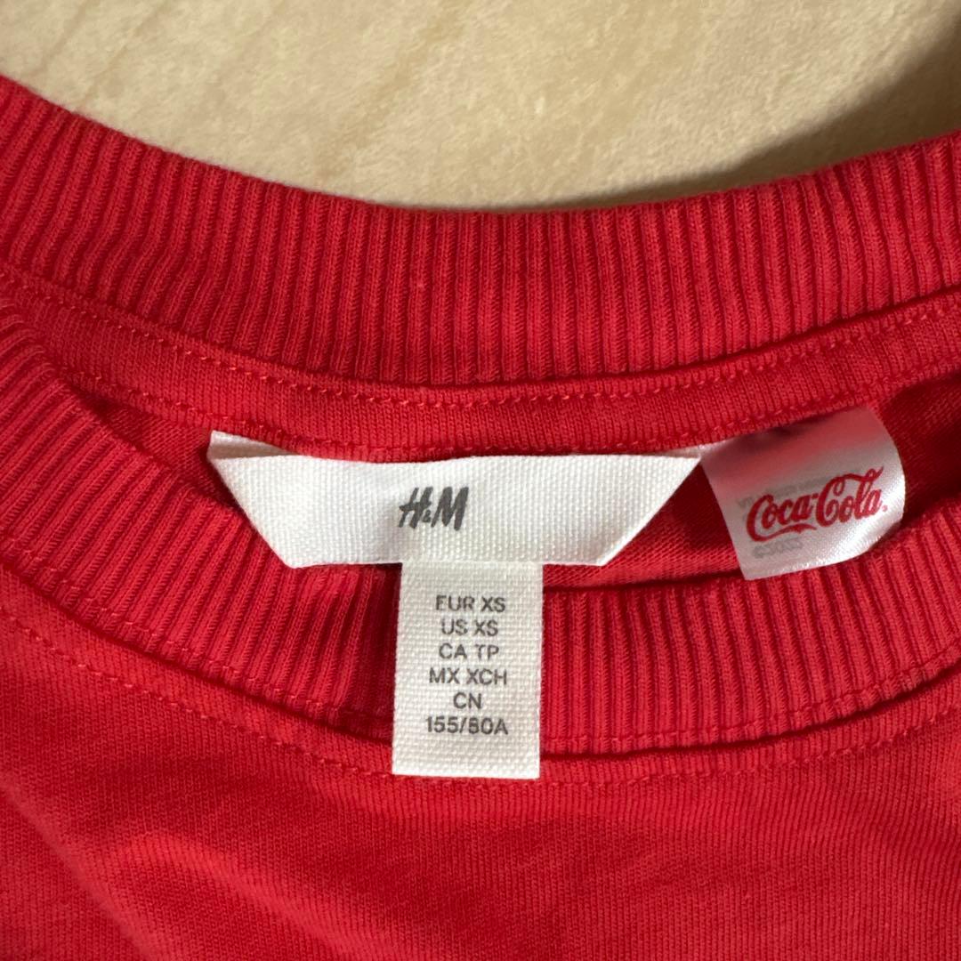 H&M Coca-Cola コラボ Tシャツ レッド XS — image 2