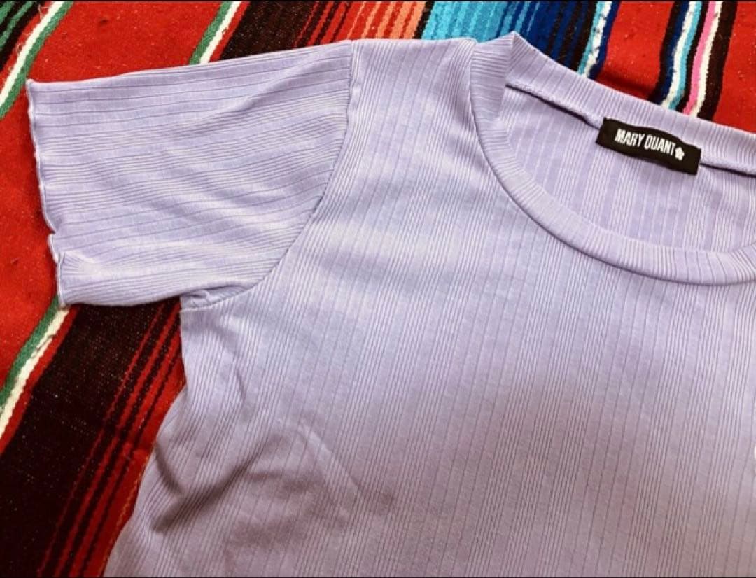 MARY QUANT 半袖 大人可愛いリブTシャツ ラベンダー　M程度の大きさ — image 4