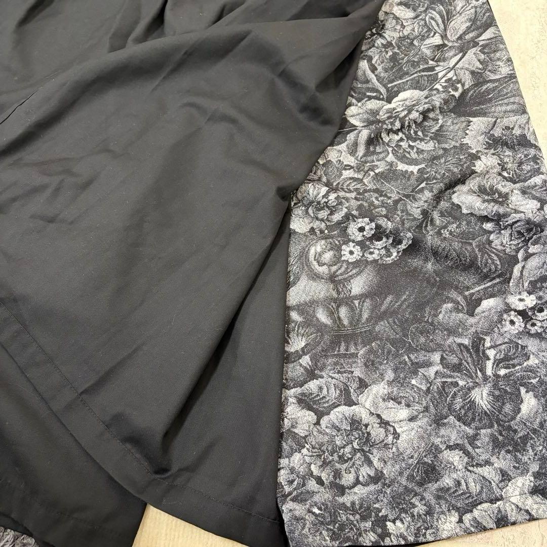 エルネロ ENELNERO ワイドパンツ 花柄切り替え ブラック — image 2