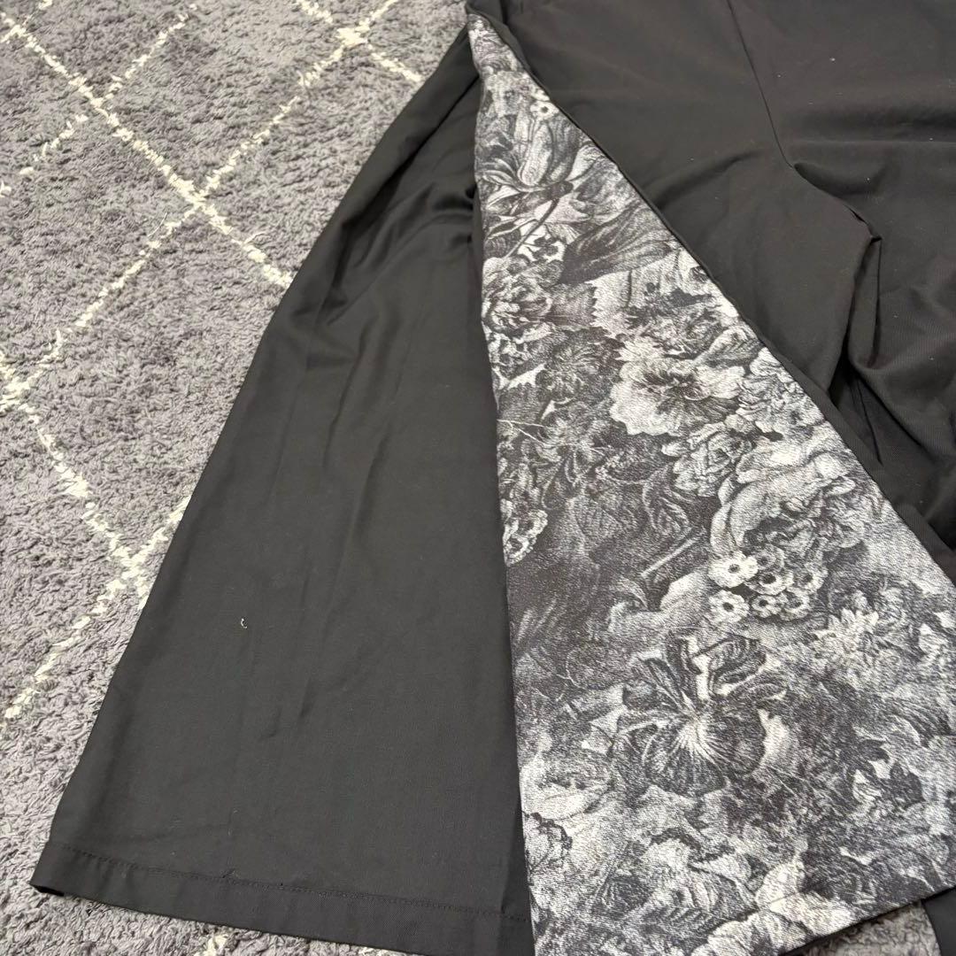 エルネロ ENELNERO ワイドパンツ 花柄切り替え ブラック — image 5
