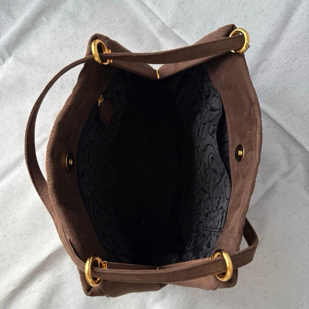 WAKO ロゴ キルティング ブラウン トートバッグ bag vintage 茶 — image 4