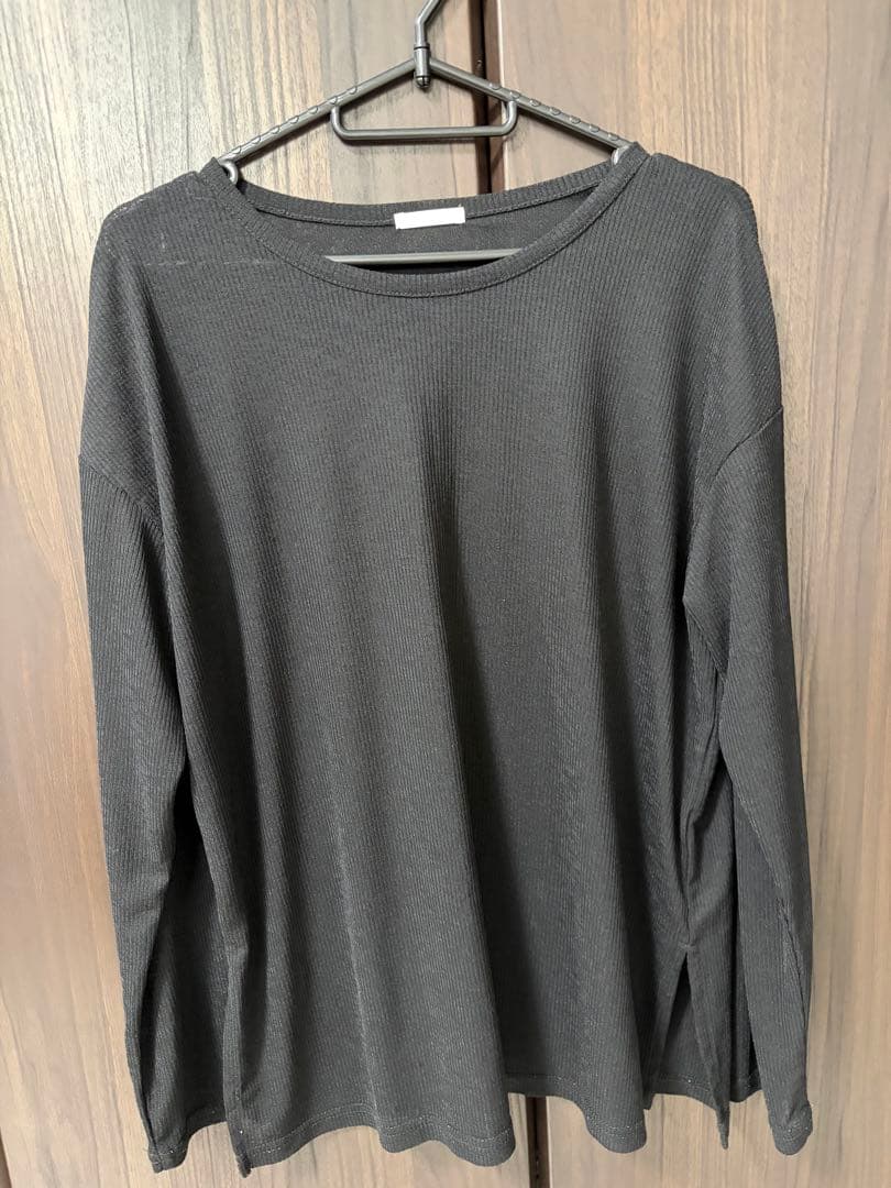 GU シアーオーバーサイズT 長袖 Lサイズ BLACK 黒 シアーT — image 4
