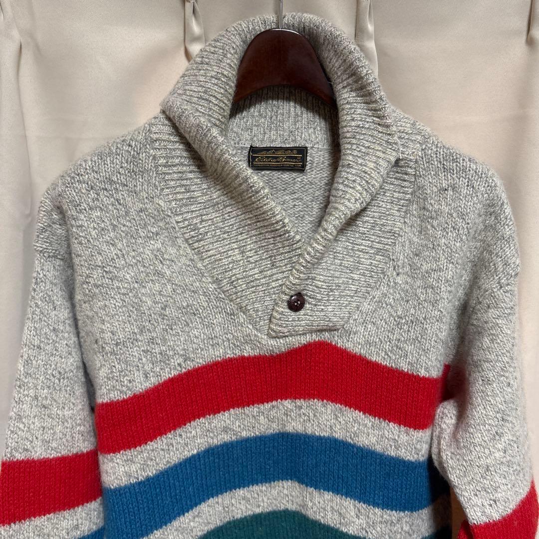 y052401 Eddie Bauer ニットセーター ボーダー 厚手 レッドブ — image 3