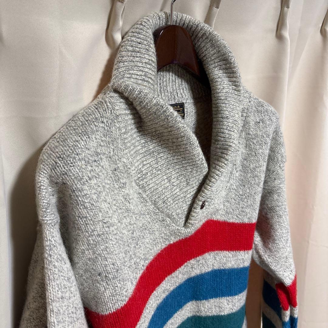 y052401 Eddie Bauer ニットセーター ボーダー 厚手 レッドブ — image 5