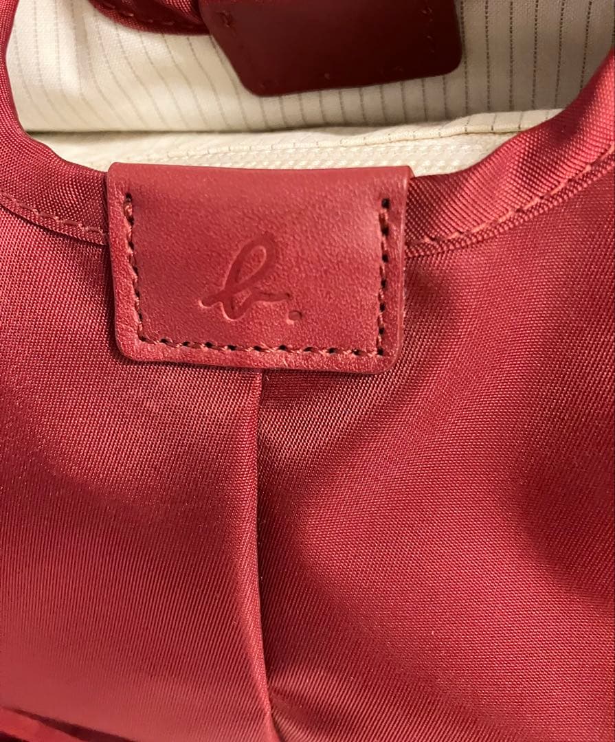 agnès b. VOYAGE✨レッド系　トートバッグ　ナイロン/レザーハンドル — image 2