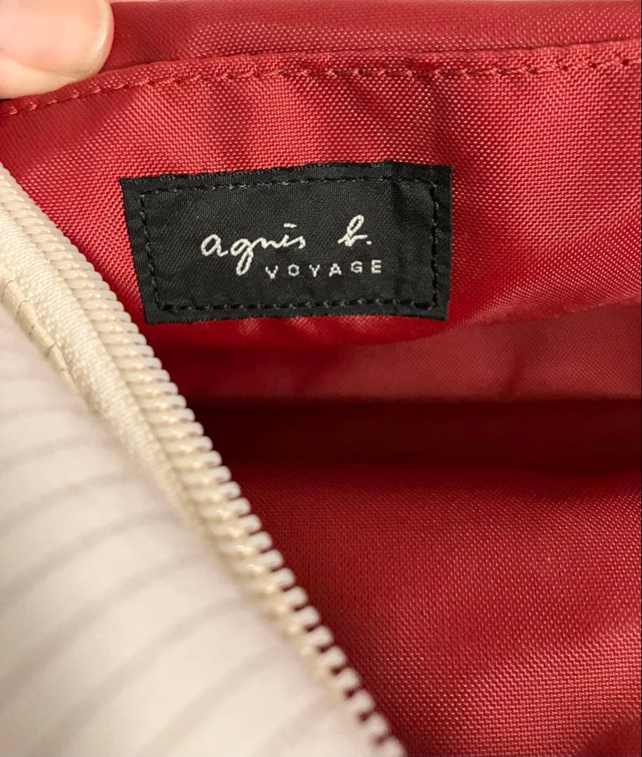agnès b. VOYAGE✨レッド系　トートバッグ　ナイロン/レザーハンドル — image 4
