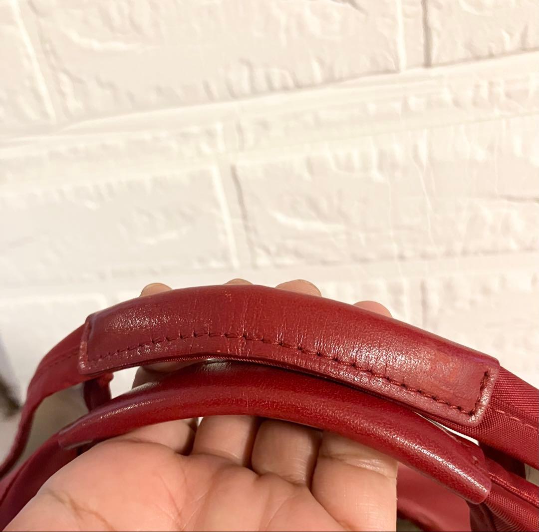 agnès b. VOYAGE✨レッド系　トートバッグ　ナイロン/レザーハンドル — image 5