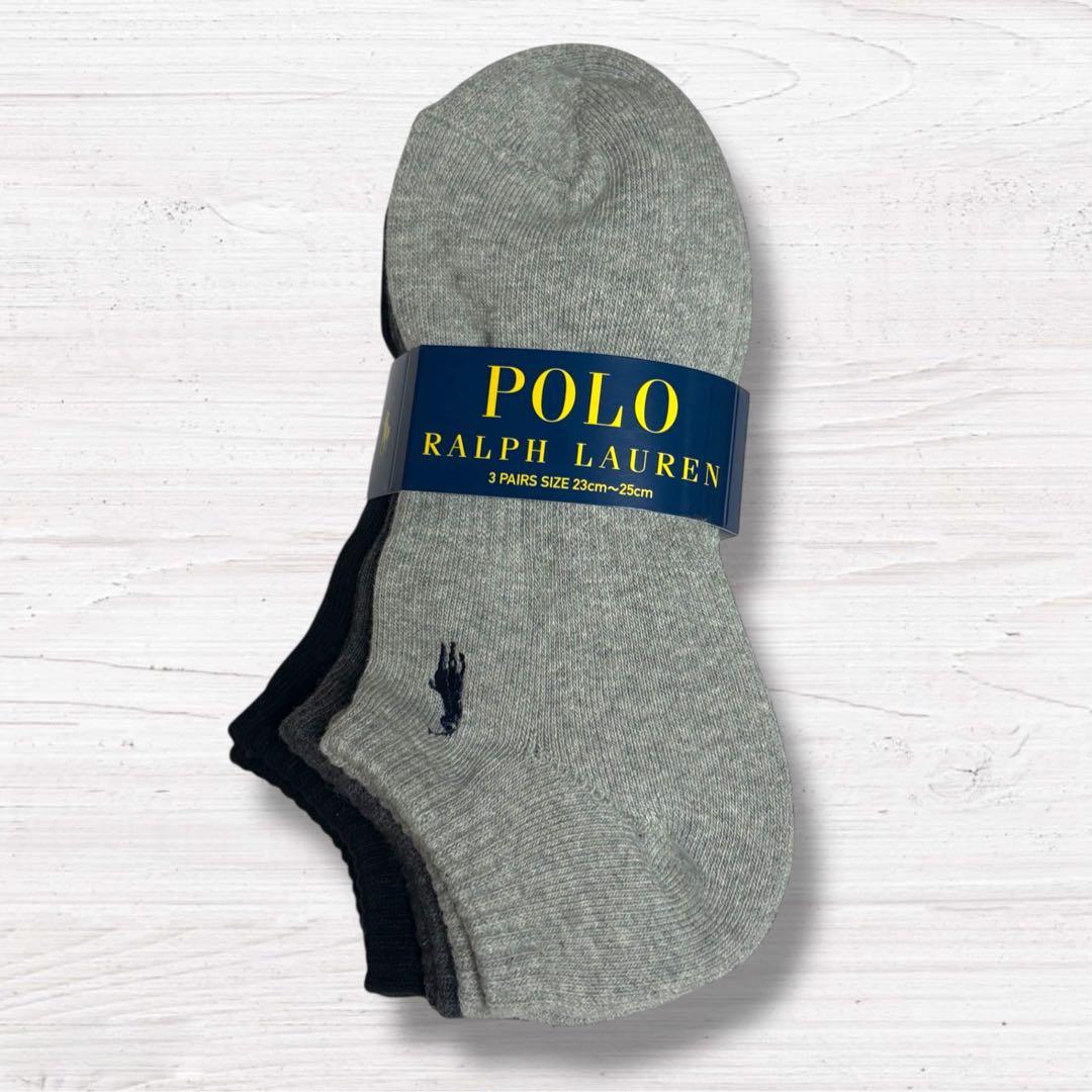 POLO RALPH LAUREN　ソックス　靴下　3足セット　グレー系 — image 2
