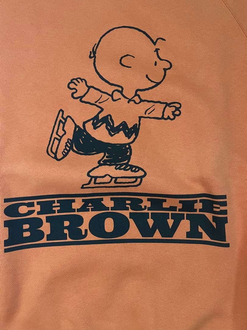 美品 PEANUTS スヌーピー チャーリーブラウン トレーナー オレンジ M — image 2