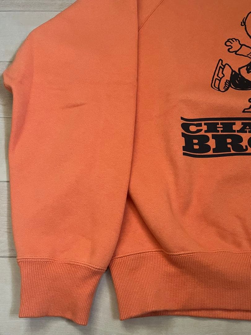美品 PEANUTS スヌーピー チャーリーブラウン トレーナー オレンジ M — image 4