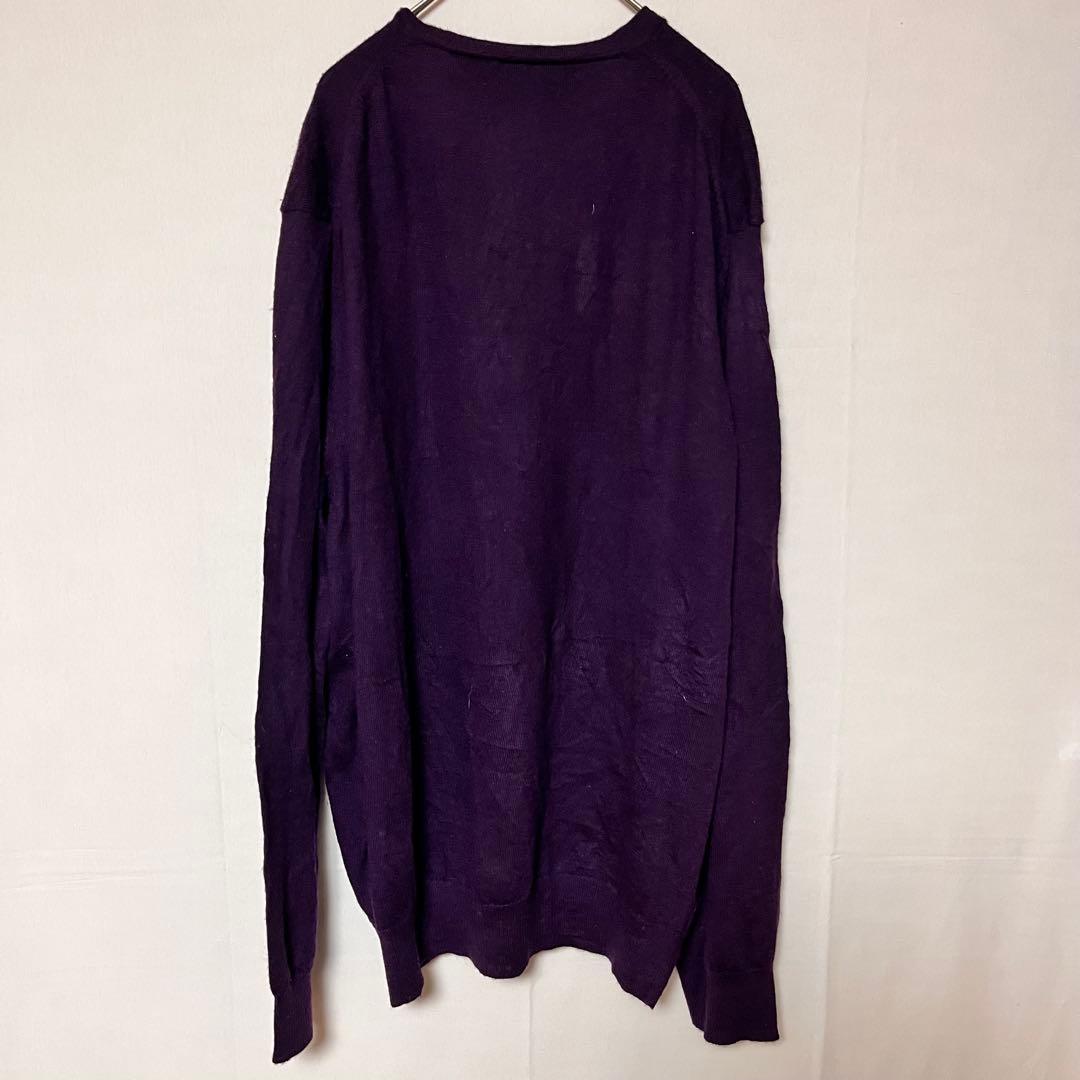 Calvin Klein ニットセーター 紫 パープル XXL Ｖネック 大きい — image 3