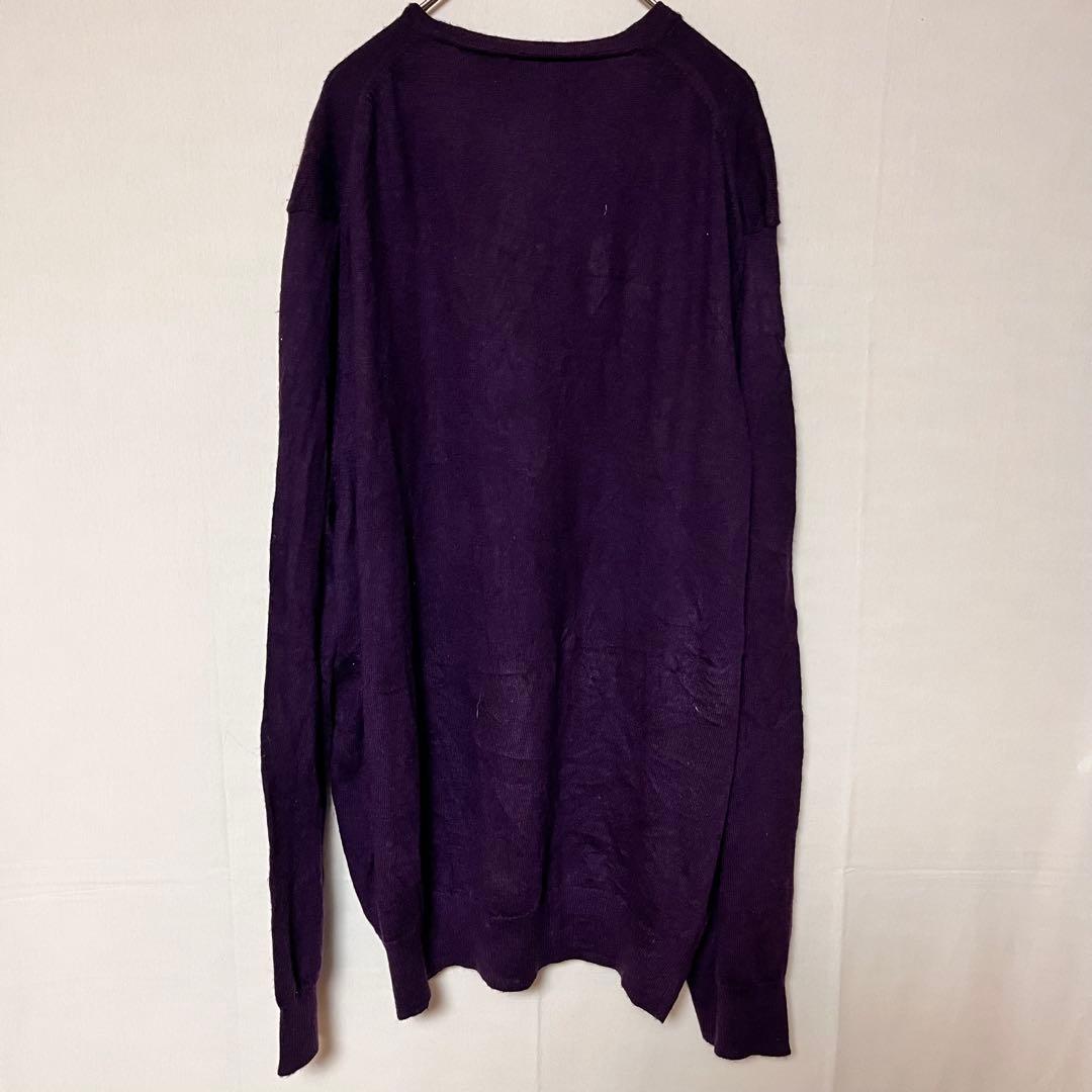 Calvin Klein ニットセーター 紫 パープル XXL Ｖネック 大きい — image 4