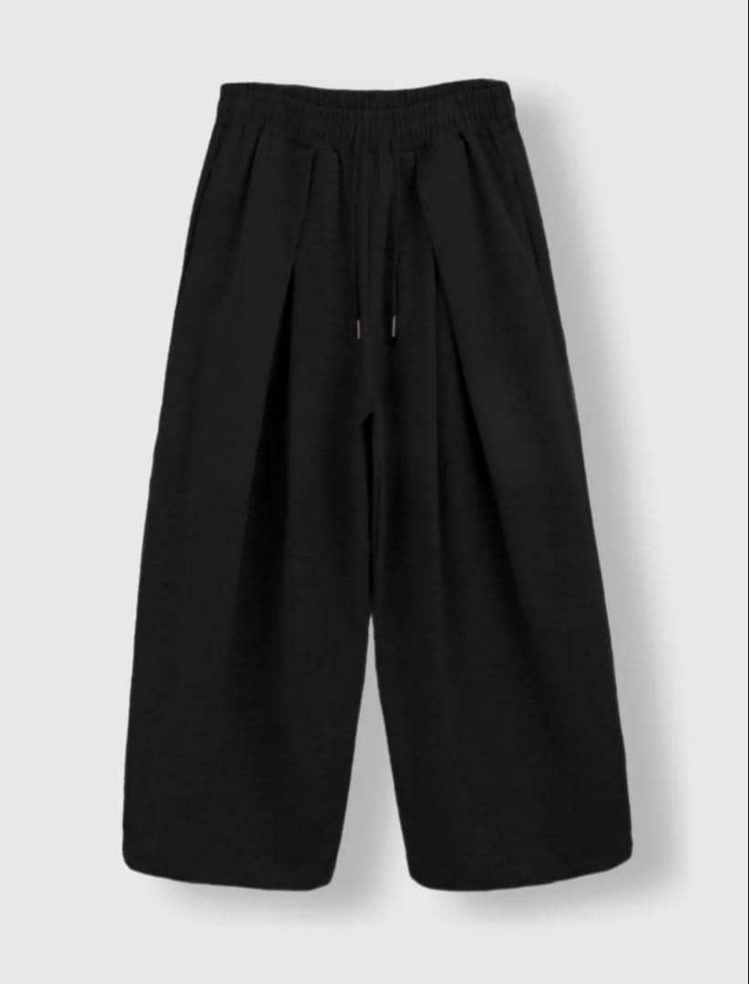 【chikashitsu+】 ダブルタックバルーンスウェットパンツ　ブラック — image 3
