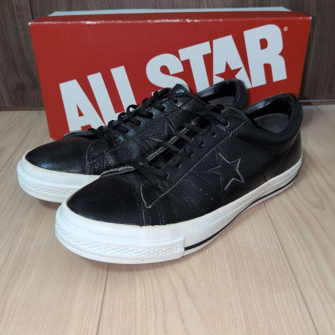 【US8】ワンスター 黒×黒　レザー ALL STAR #T7MK — image 2