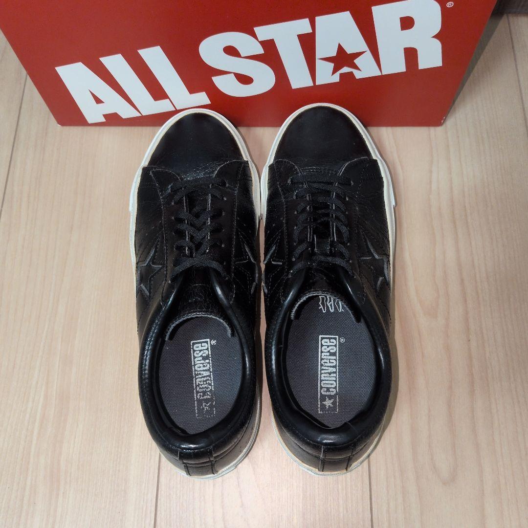 【US8】ワンスター 黒×黒　レザー ALL STAR #T7MK — image 4