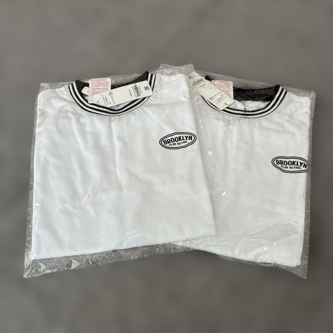 coca ボーダー襟BROOKLYN ロゴ Tシャツ ホワイト２枚 — image 5