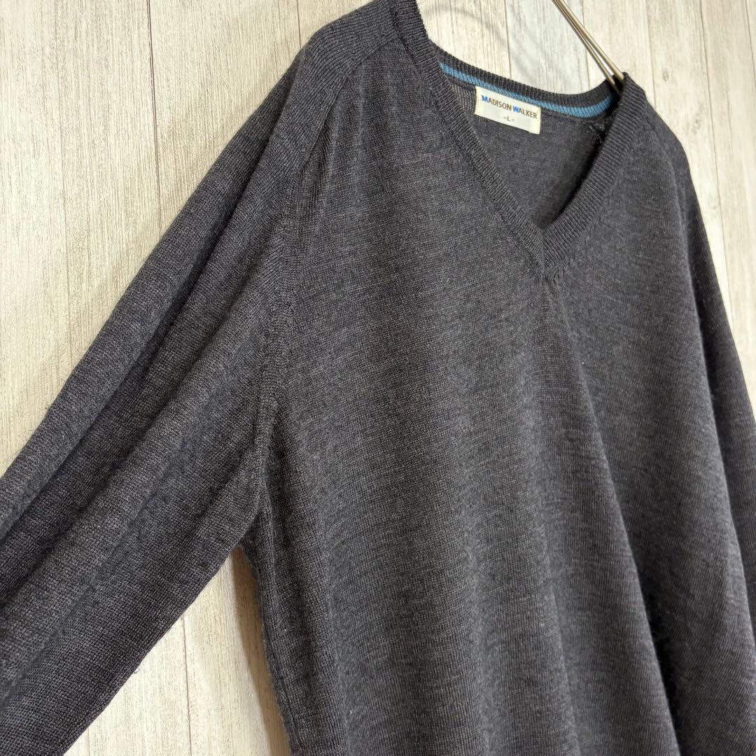 【MADISONWALKER】長袖 薄手ニット セーター 毛混 シンプル 無地 — image 5
