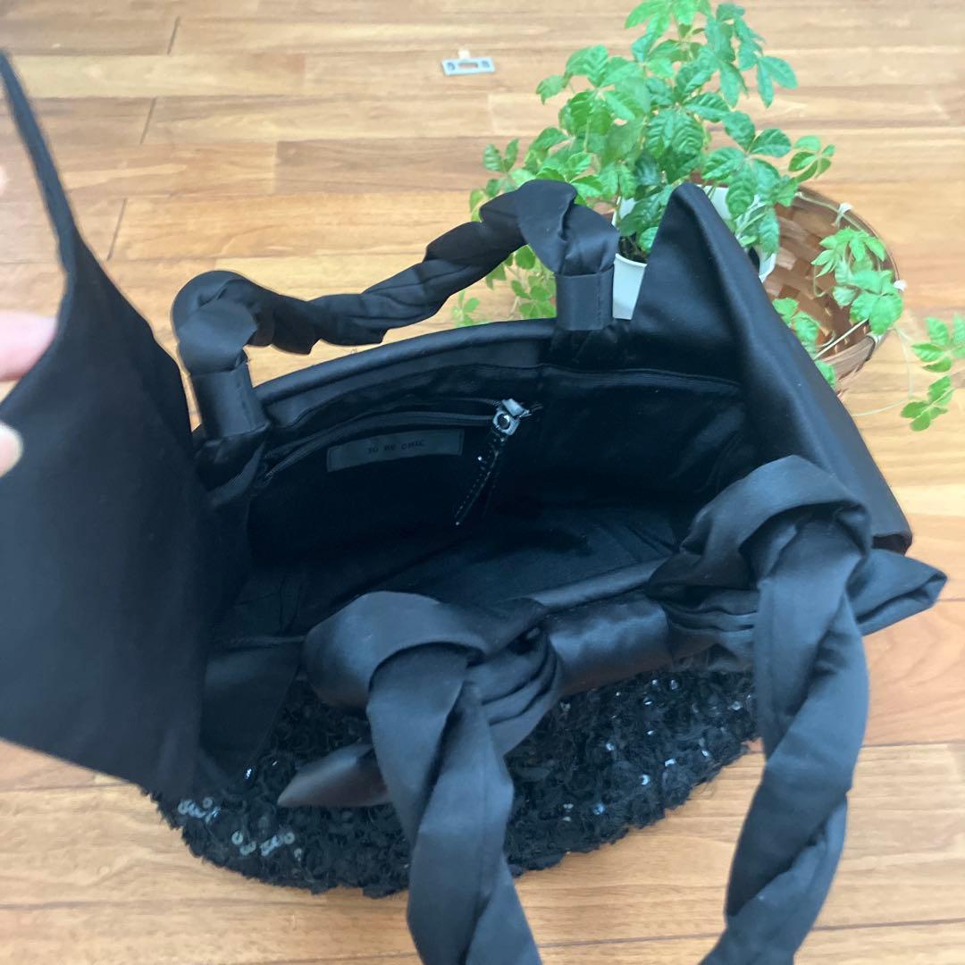 To Be Chic黒 リボン ハンドバッグたくさん荷物が入り、持ちやすい — image 3