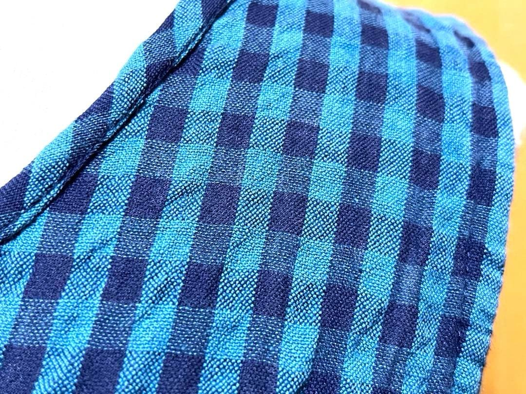 R7 HAPINS WEAR ブルー×ブラック チェック柄ノースリーブチュニック — image 3