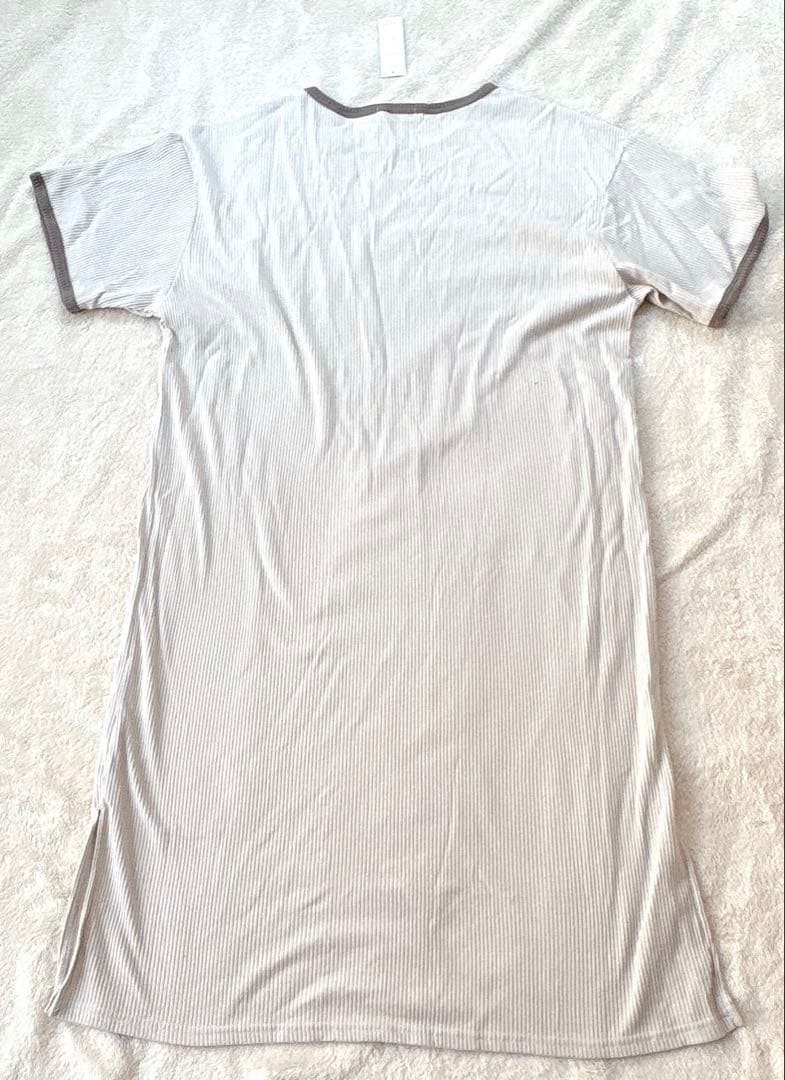 新品　VANDASH ワンピース リブワンピ　4L ベージュ　スリット　半袖 — image 4
