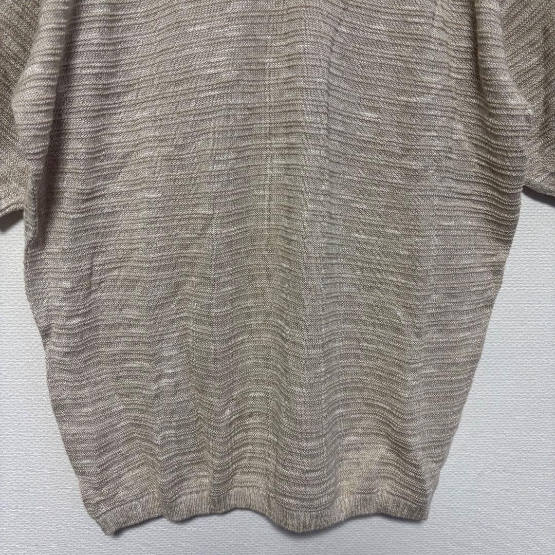 日本製✨リネンコットン半袖サマーニット｜Vネック｜通気性◎｜麻｜綿｜ゆったり — image 3