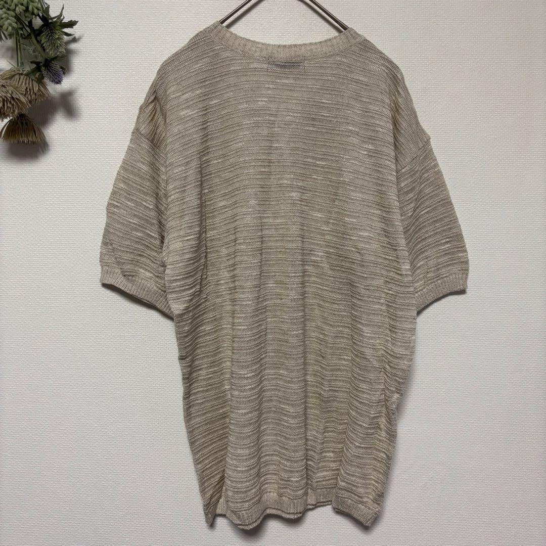 日本製✨リネンコットン半袖サマーニット｜Vネック｜通気性◎｜麻｜綿｜ゆったり — image 5