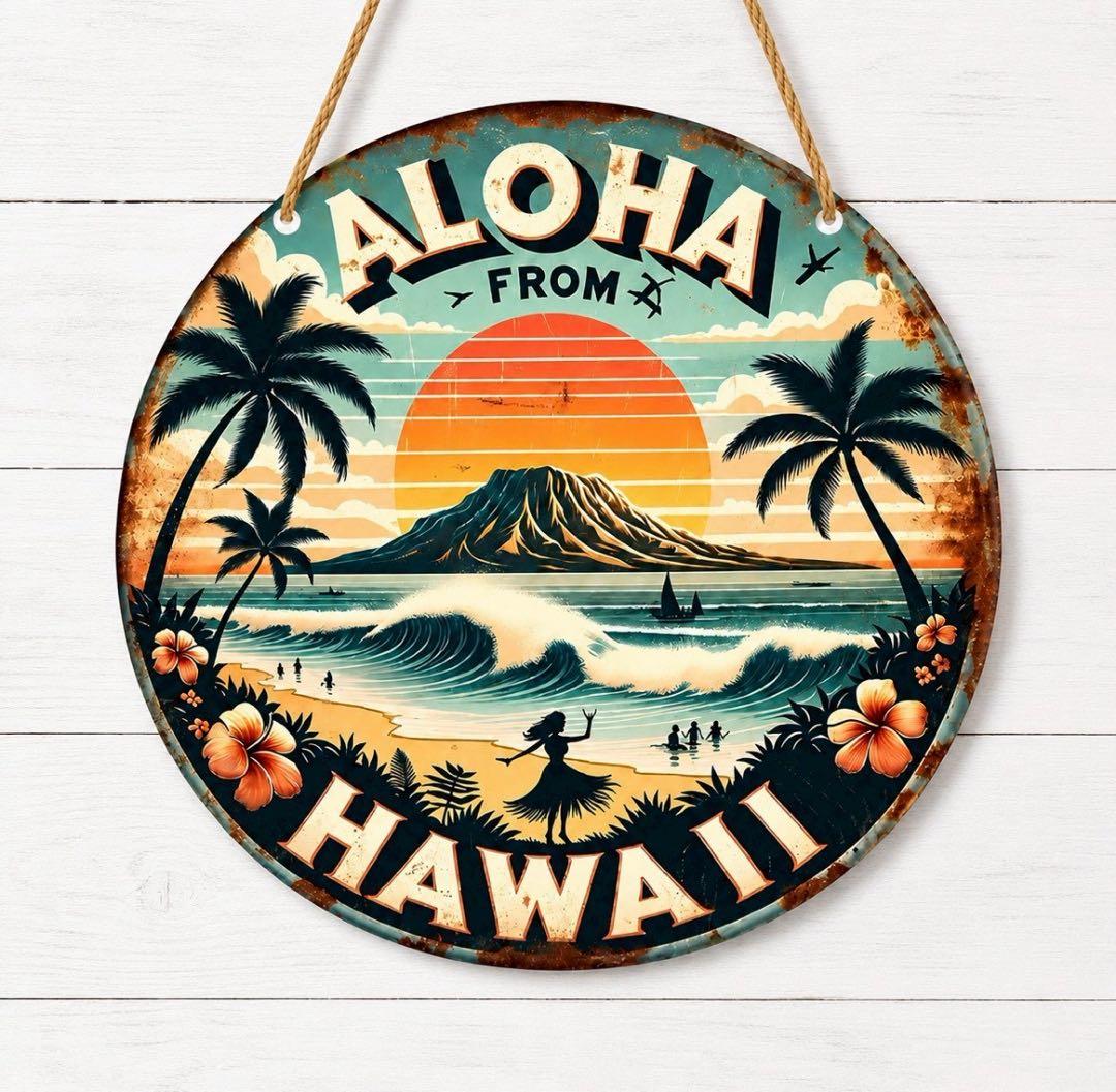 ハワイ ALOHA 壁掛け プレート ハワイアン 海 サーフィン ディスプレイ — image 4