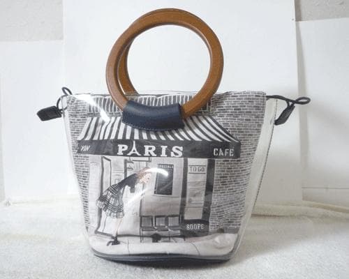 良品　レイコ アオキ　ビニール　合皮　Cafe Parisシリーズ　ハンドバッグ — image 2