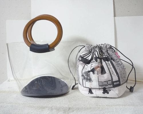 良品　レイコ アオキ　ビニール　合皮　Cafe Parisシリーズ　ハンドバッグ — image 3