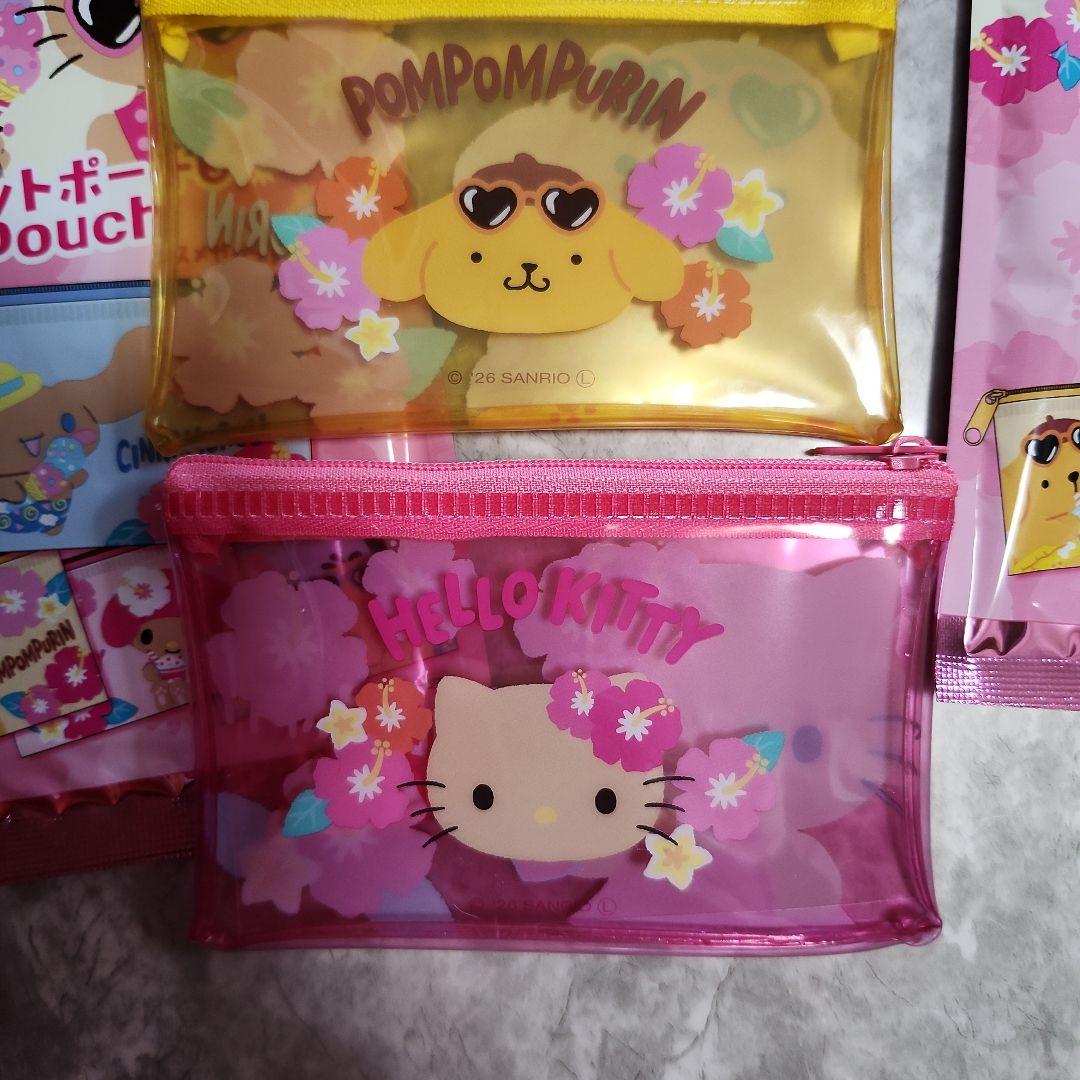 サンリオ 日焼けシリーズ　フラットポーチ 2個セットポムポムプリン ハローキティ — image 2