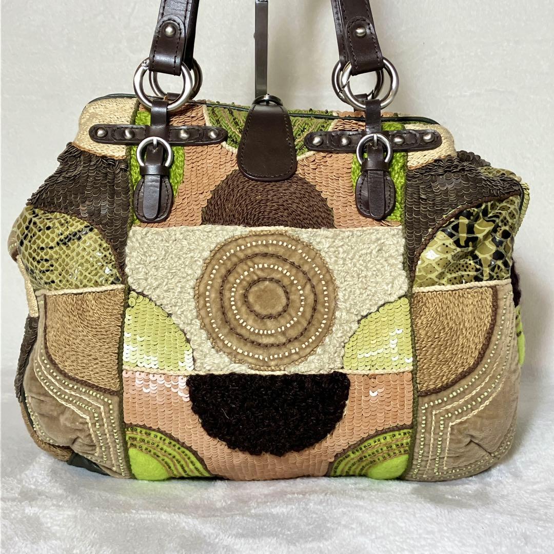 【極美品】JAMIN PUECH パッチワーク トートバッグ スパンコール — image 3