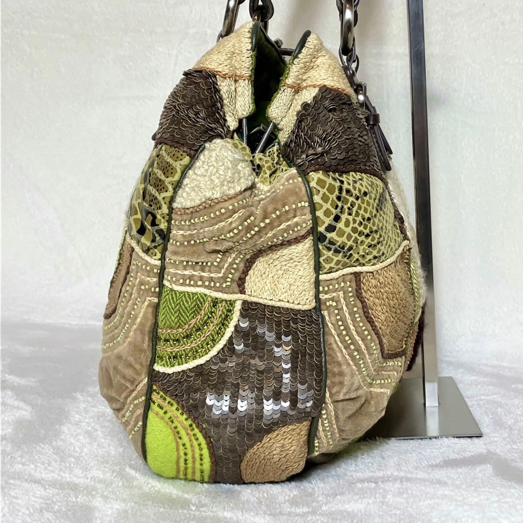 【極美品】JAMIN PUECH パッチワーク トートバッグ スパンコール — image 4