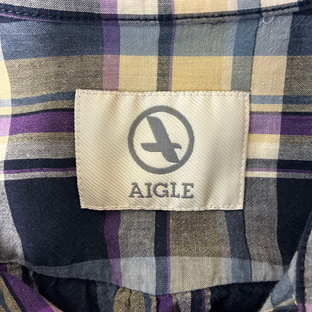 AIGLE チェック柄 シャツワンピース — image 3