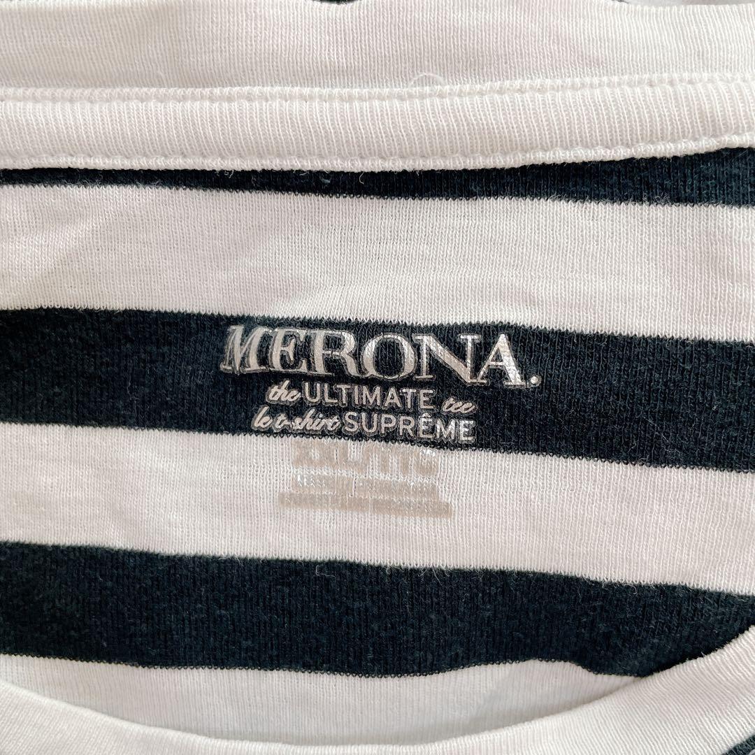 メローナ【2XL】ボーダー Ｔシャツ 丸首 長袖 ゆったり カジュアル 希少 — image 3