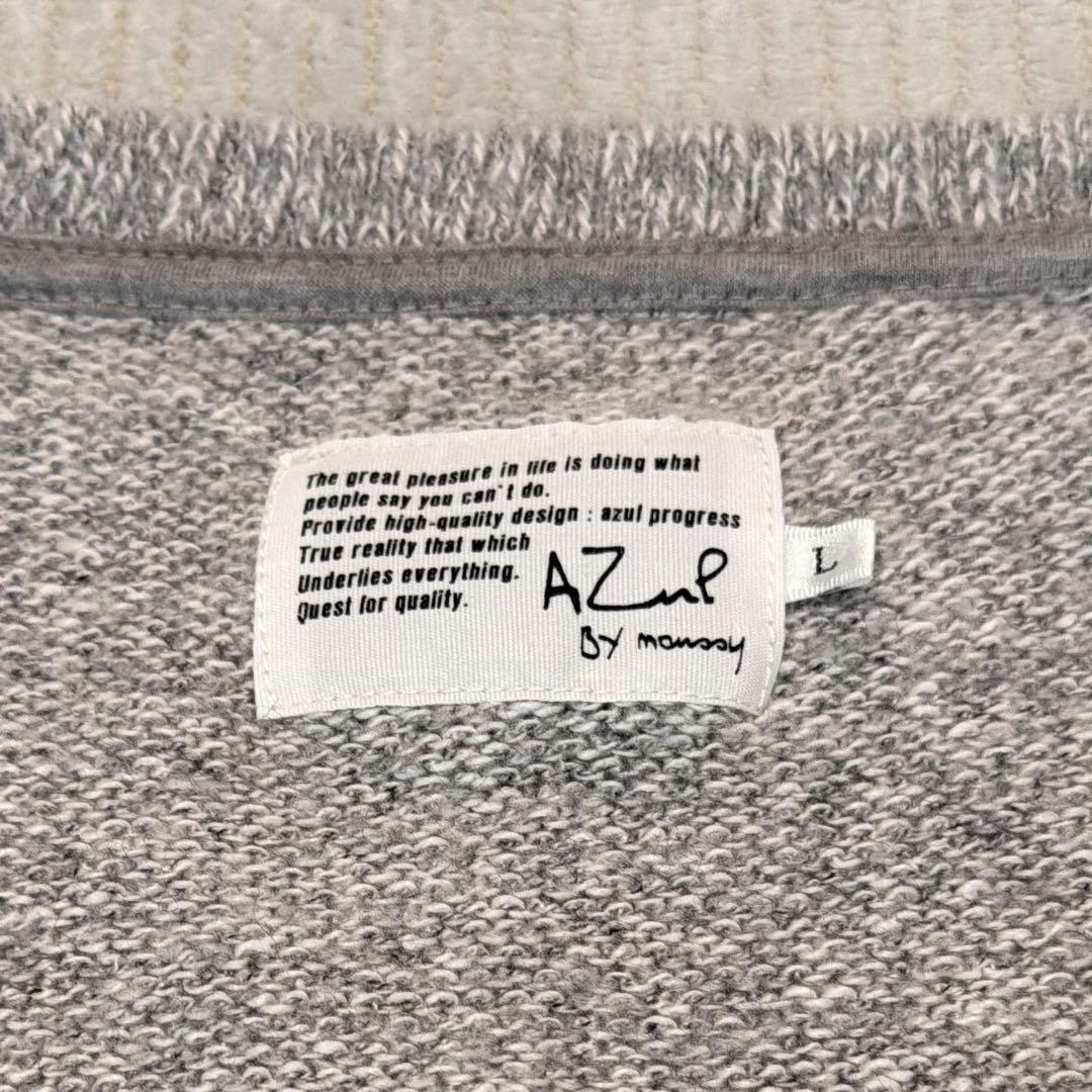 AZUL by moussy Vネック 長袖セーター ライトグレー メンズ L — image 3