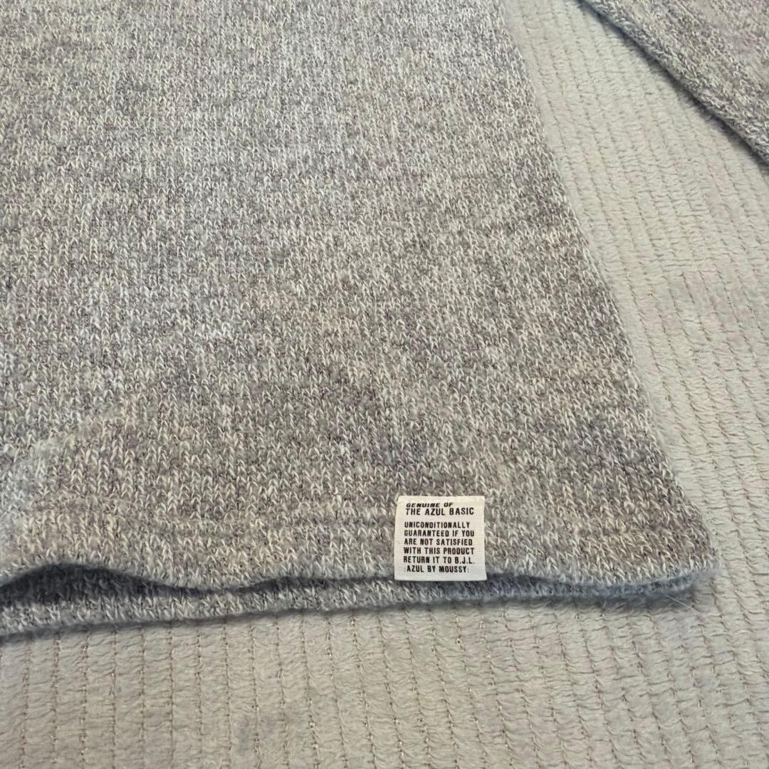 AZUL by moussy Vネック 長袖セーター ライトグレー メンズ L — image 5