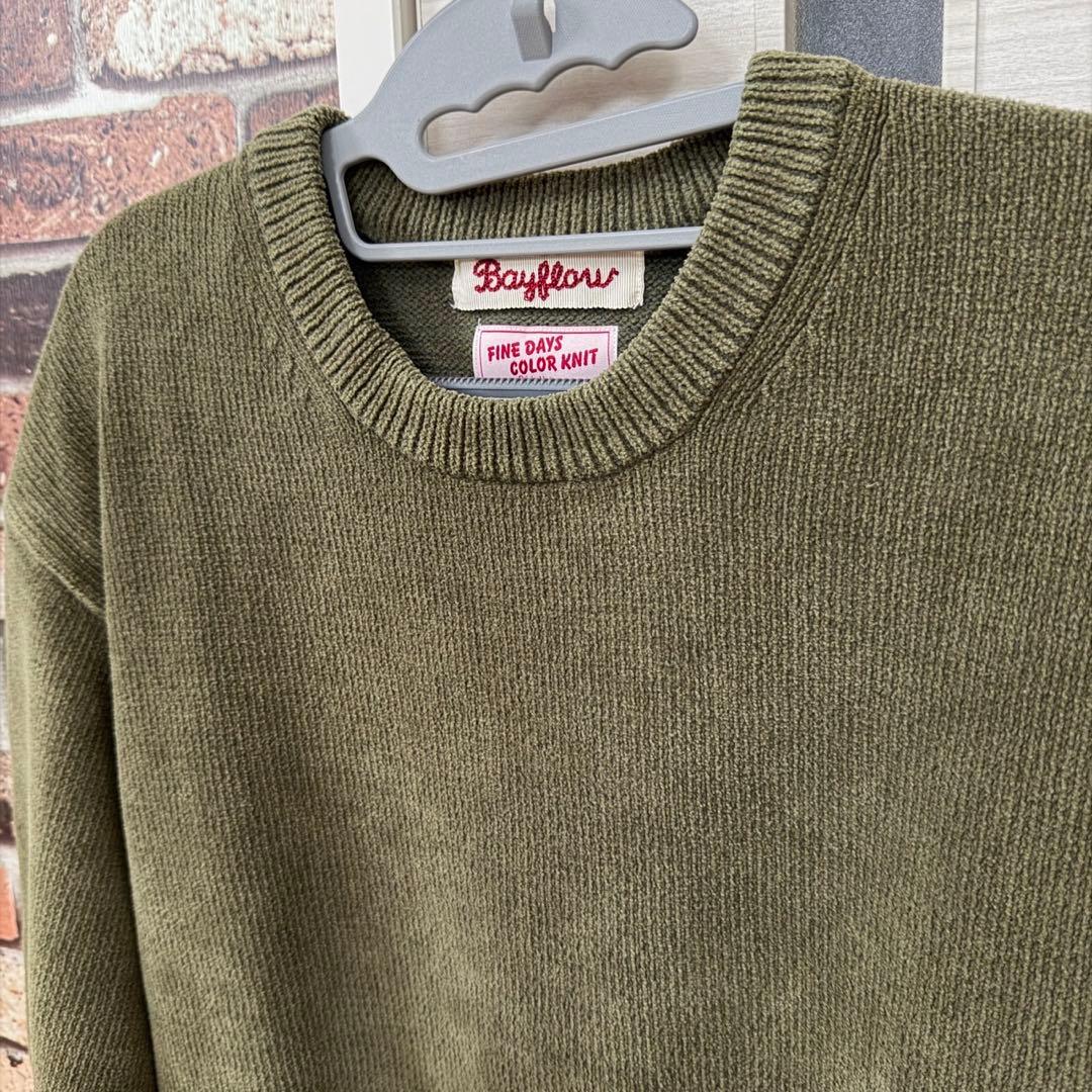 BAYFLOW ベイフロー COLOR KNIT カラー ニット カーキ 2 — image 3