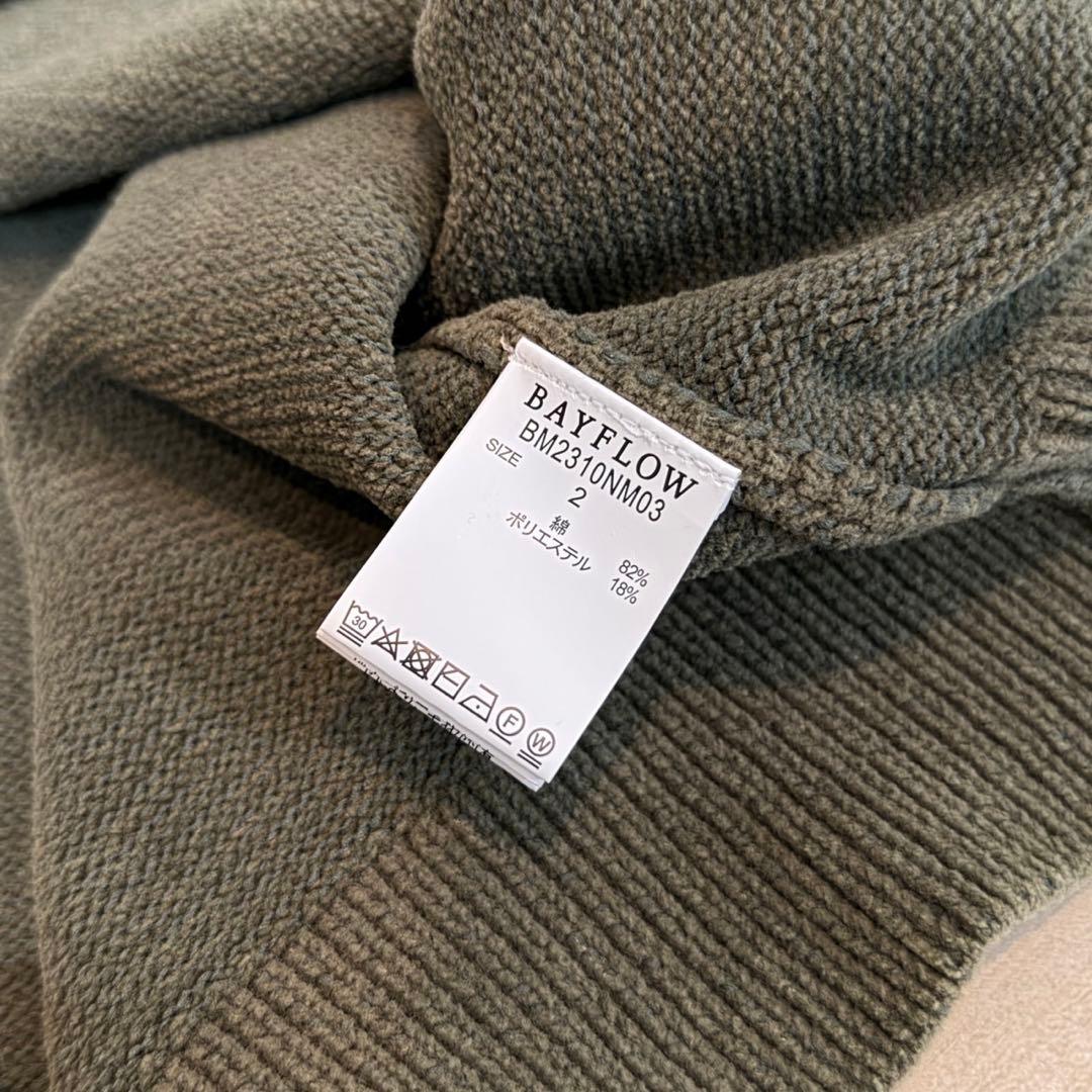 BAYFLOW ベイフロー COLOR KNIT カラー ニット カーキ 2 — image 4