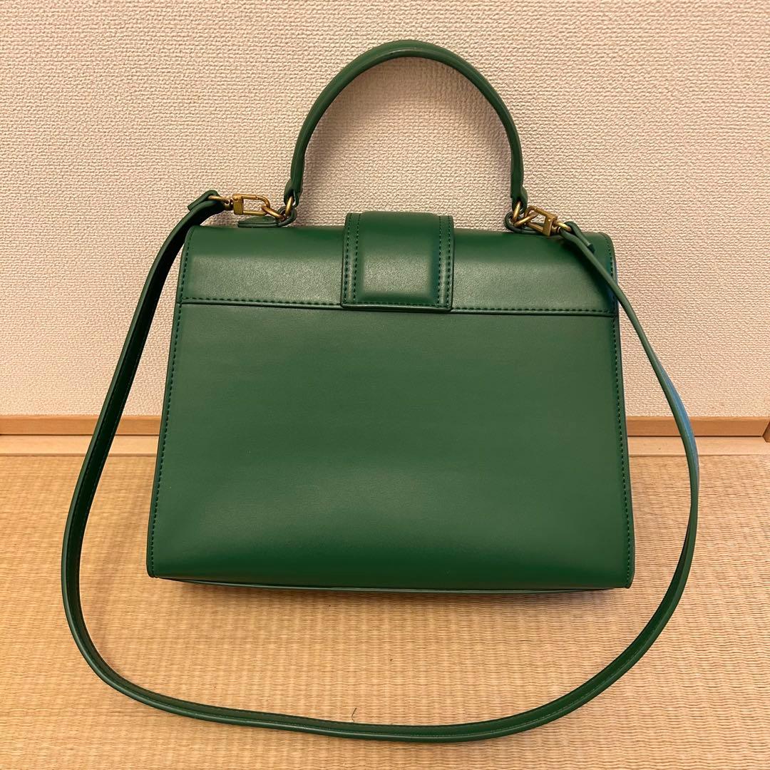 美品★Mila Owen フェイクレザーハンドバッグ★グリーン緑ショルダーバッグ — image 2