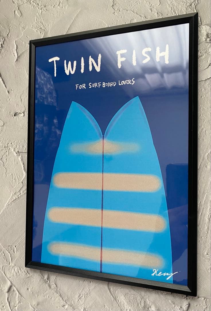 ★A4フレーム付き★オリジナル アートポスター FISH LOVER サーフィン — image 3