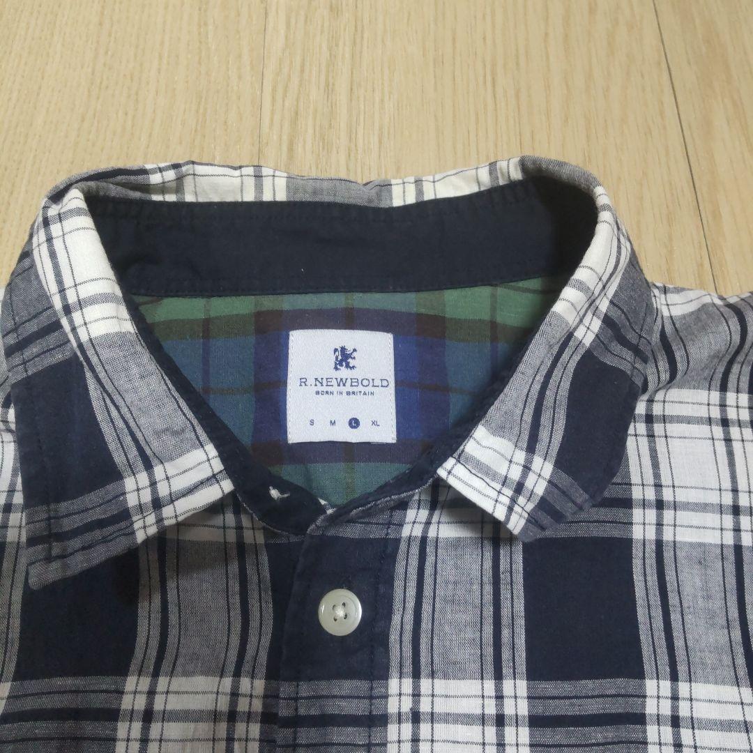 R.NEWBOLD 七分袖チェックシャツ ネイビー ホワイト — image 2