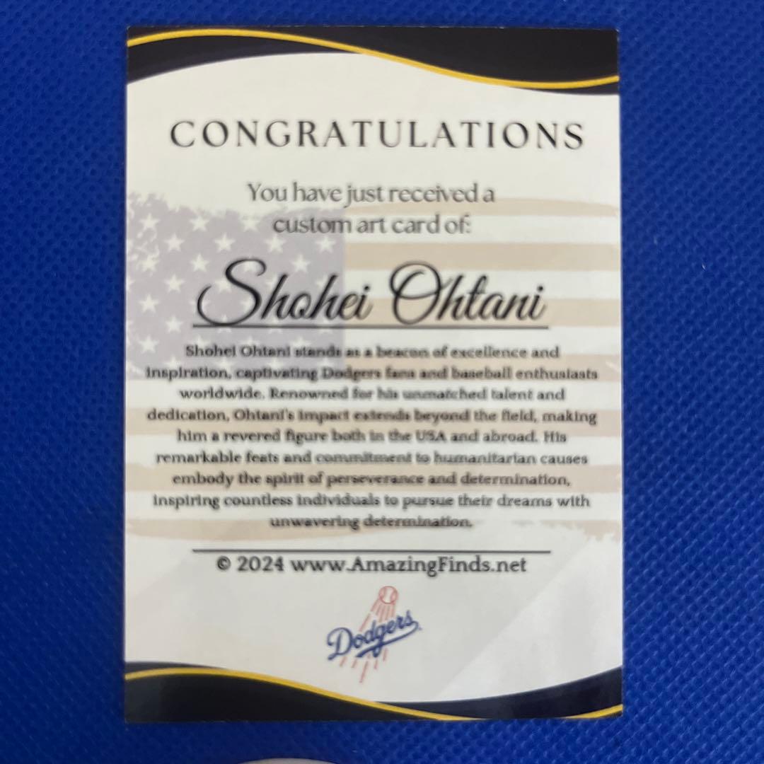 大谷翔平 Shohei Ohtani ドジャース アートカード プリントサイン — image 2