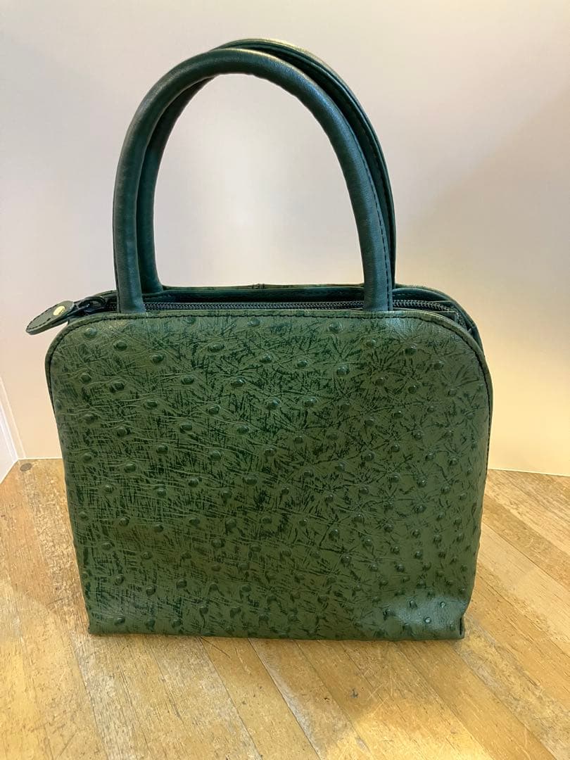 グリーン オーストリッチレザーハンドバッグ　小ぶり — image 2