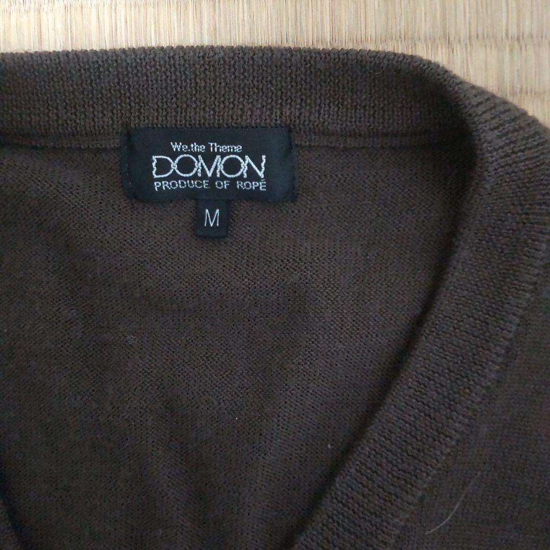 DOMON ウール100% ダークブラウン ニット M — image 2